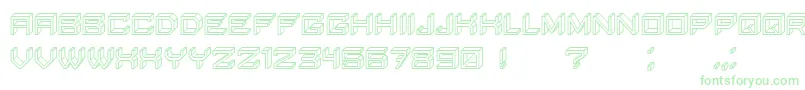 フォントBlockyLettersHollow – 白い背景に緑のフォント