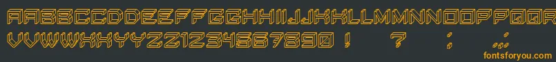 フォントBlockyLettersHollow – 黒い背景にオレンジの文字