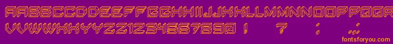 BlockyLettersHollow Font – Orange Fonts on Purple Background