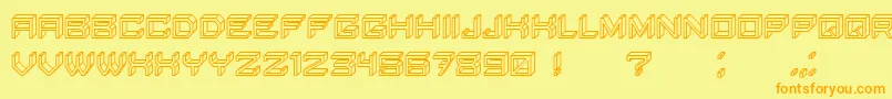 BlockyLettersHollow-Schriftart – Orangefarbene Schriften auf gelbem Hintergrund