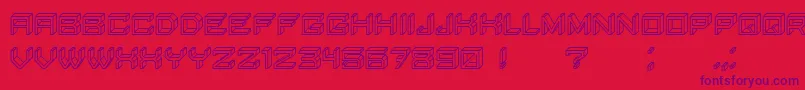フォントBlockyLettersHollow – 赤い背景に紫のフォント