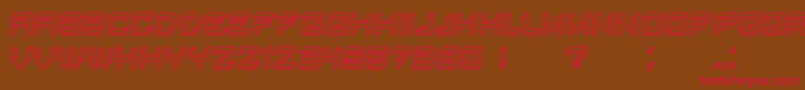 BlockyLettersHollow Font – Red Fonts on Brown Background