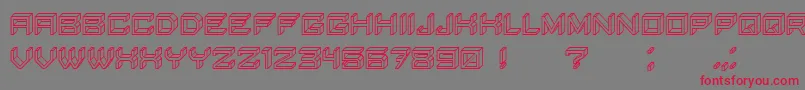 BlockyLettersHollow-fontti – punaiset fontit harmaalla taustalla