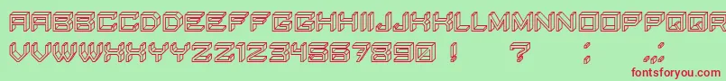 BlockyLettersHollow Font – Red Fonts on Green Background