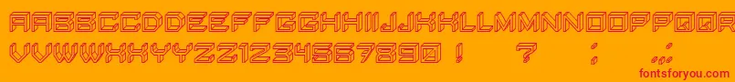 BlockyLettersHollow Font – Red Fonts on Orange Background
