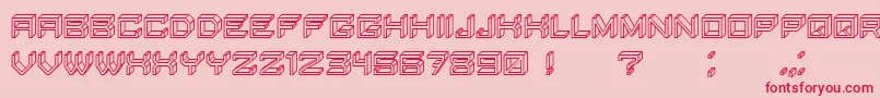 BlockyLettersHollow Font – Red Fonts on Pink Background