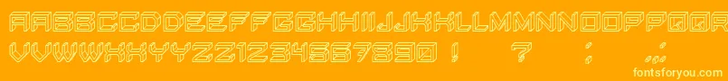 BlockyLettersHollow-Schriftart – Gelbe Schriften auf orangefarbenem Hintergrund