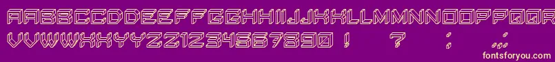 BlockyLettersHollow-Schriftart – Gelbe Schriften auf violettem Hintergrund