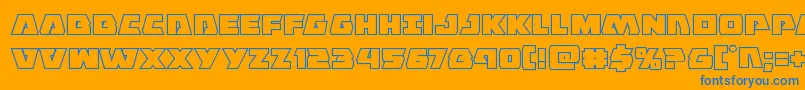 Eaglestrikeboldout Font – Blue Fonts on Orange Background
