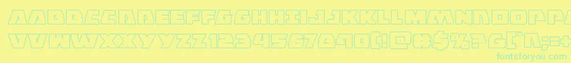 Eaglestrikeboldout Font – Green Fonts on Yellow Background