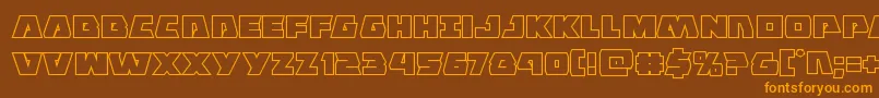 Eaglestrikeboldout Font – Orange Fonts on Brown Background