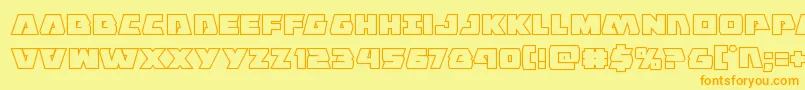 Eaglestrikeboldout Font – Orange Fonts on Yellow Background