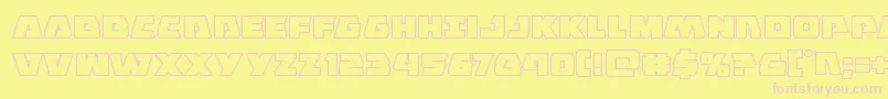 Eaglestrikeboldout-fontti – vaaleanpunaiset fontit keltaisella taustalla