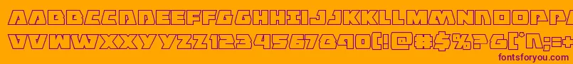 Eaglestrikeboldout Font – Purple Fonts on Orange Background