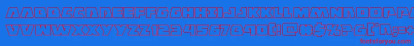 Eaglestrikeboldout Font – Red Fonts on Blue Background