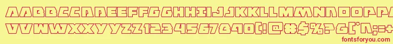 Eaglestrikeboldout Font – Red Fonts on Yellow Background