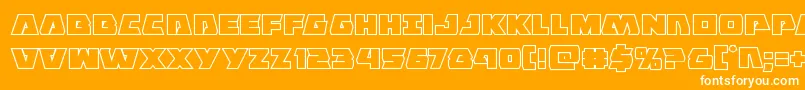 Eaglestrikeboldout-Schriftart – Weiße Schriften auf orangefarbenem Hintergrund