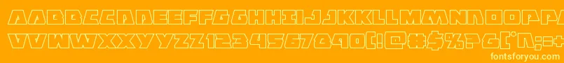 Eaglestrikeboldout Font – Yellow Fonts on Orange Background