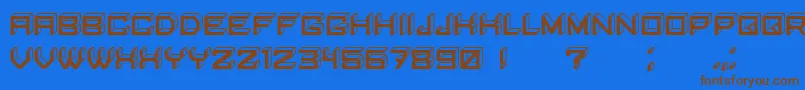 BlockyLettersInverted Font – Brown Fonts on Blue Background