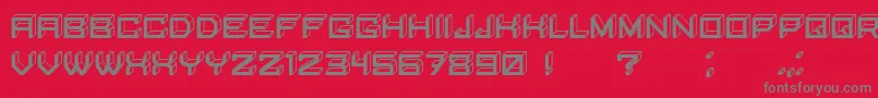 Fonte BlockyLettersInverted – fontes cinzas em um fundo vermelho