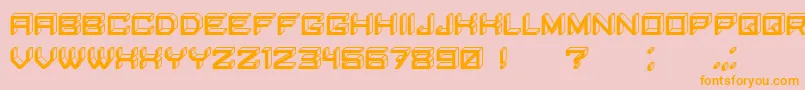 BlockyLettersInverted Font – Orange Fonts on Pink Background