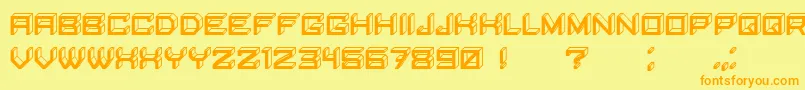 Fonte BlockyLettersInverted – fontes laranjas em um fundo amarelo