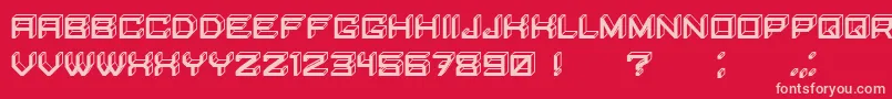 BlockyLettersInverted Font – Pink Fonts on Red Background
