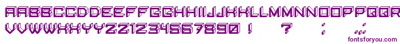 BlockyLettersInverted-Schriftart – Violette Schriften auf weißem Hintergrund