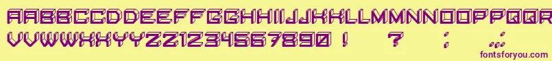 BlockyLettersInverted Font – Purple Fonts on Yellow Background