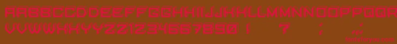 BlockyLettersInverted Font – Red Fonts on Brown Background