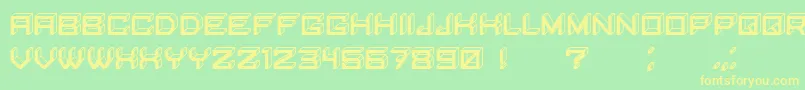 BlockyLettersInverted Font – Yellow Fonts on Green Background