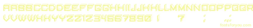 フォントBlockyLettersInverted – 白い背景に黄色の文字