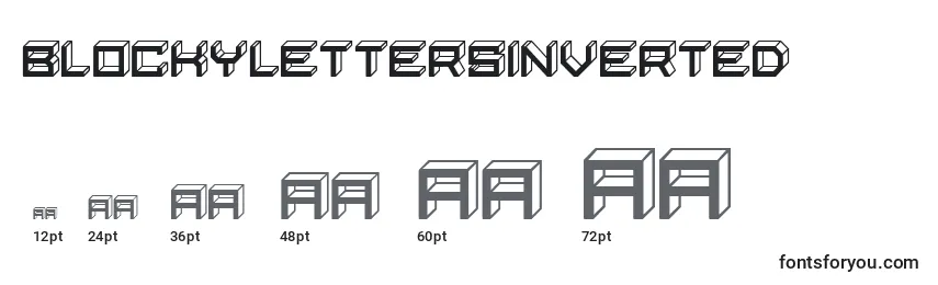 BlockyLettersInverted Font Sizes