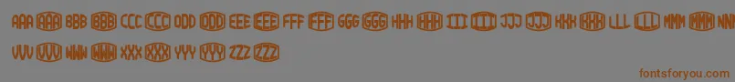 BlockyMonogram-Schriftart – Braune Schriften auf grauem Hintergrund