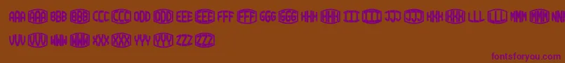 BlockyMonogram-Schriftart – Violette Schriften auf braunem Hintergrund