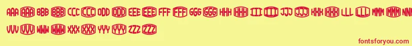 BlockyMonogram Font – Red Fonts on Yellow Background