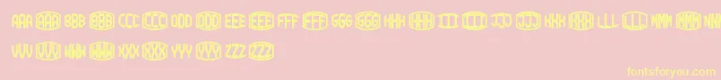 BlockyMonogram-Schriftart – Gelbe Schriften auf rosa Hintergrund