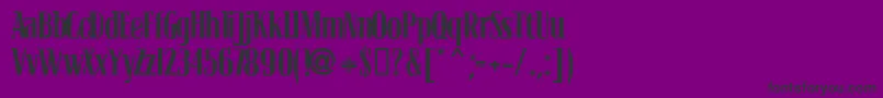 BLOCRG  -fontti – mustat fontit violetilla taustalla