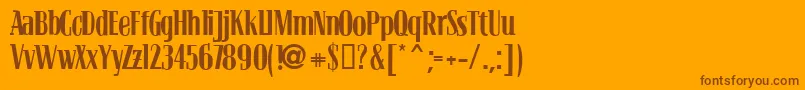 BLOCRG  -Schriftart – Braune Schriften auf orangefarbenem Hintergrund