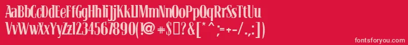 フォントBLOCRG   – 赤い背景にピンクのフォント