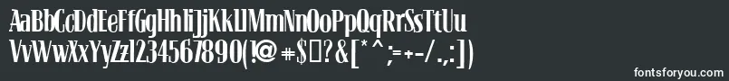 BLOCRG  -fontti – valkoiset fontit mustalla taustalla