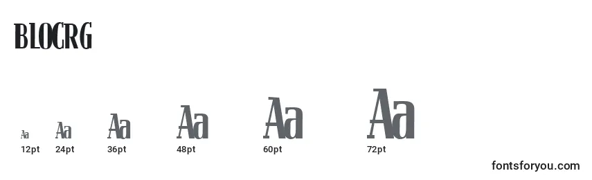 BLOCRG   (121632) Font Sizes