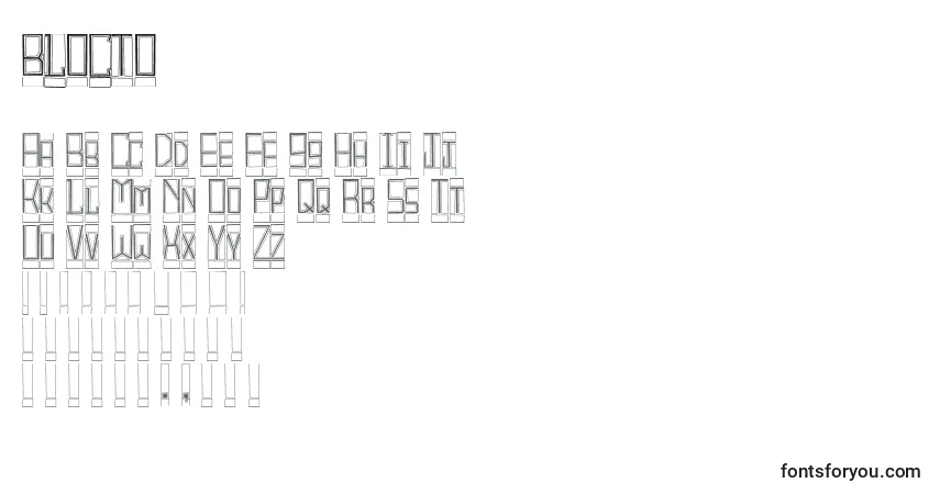 Шрифт BLOCTO   (121633) – алфавит, цифры, специальные символы