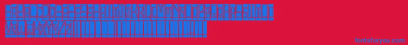 フォントBLOCTS   – 赤い背景に青い文字