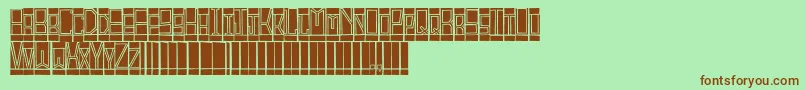 フォントBLOCTS   – 緑の背景に茶色のフォント
