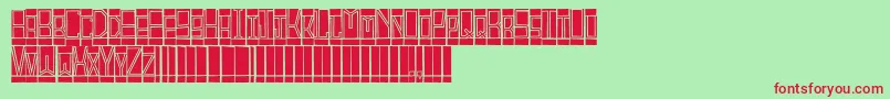BLOCTS  -fontti – punaiset fontit vihreällä taustalla