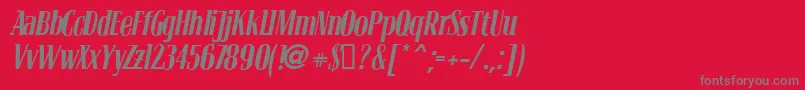 BLOCV   -Schriftart – Graue Schriften auf rotem Hintergrund