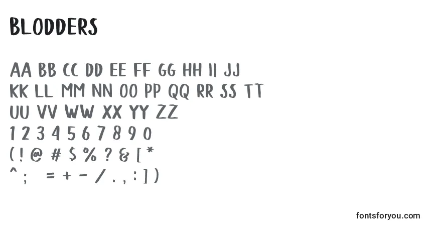 Fuente Blodders - alfabeto, números, caracteres especiales