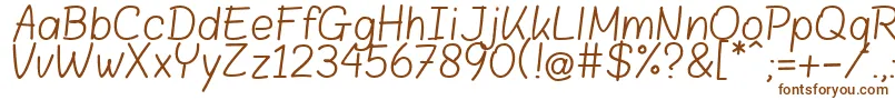 Blokletters Balpen-fontti – ruskeat fontit valkoisella taustalla