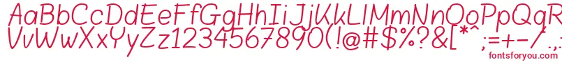 Blokletters Balpen Font – Red Fonts on White Background